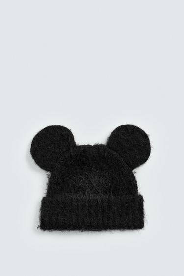 Zara MICKEY MOUSE EARS KNIT HAT HARRY LAMBERT FOR ZARA X DISNEY - Black