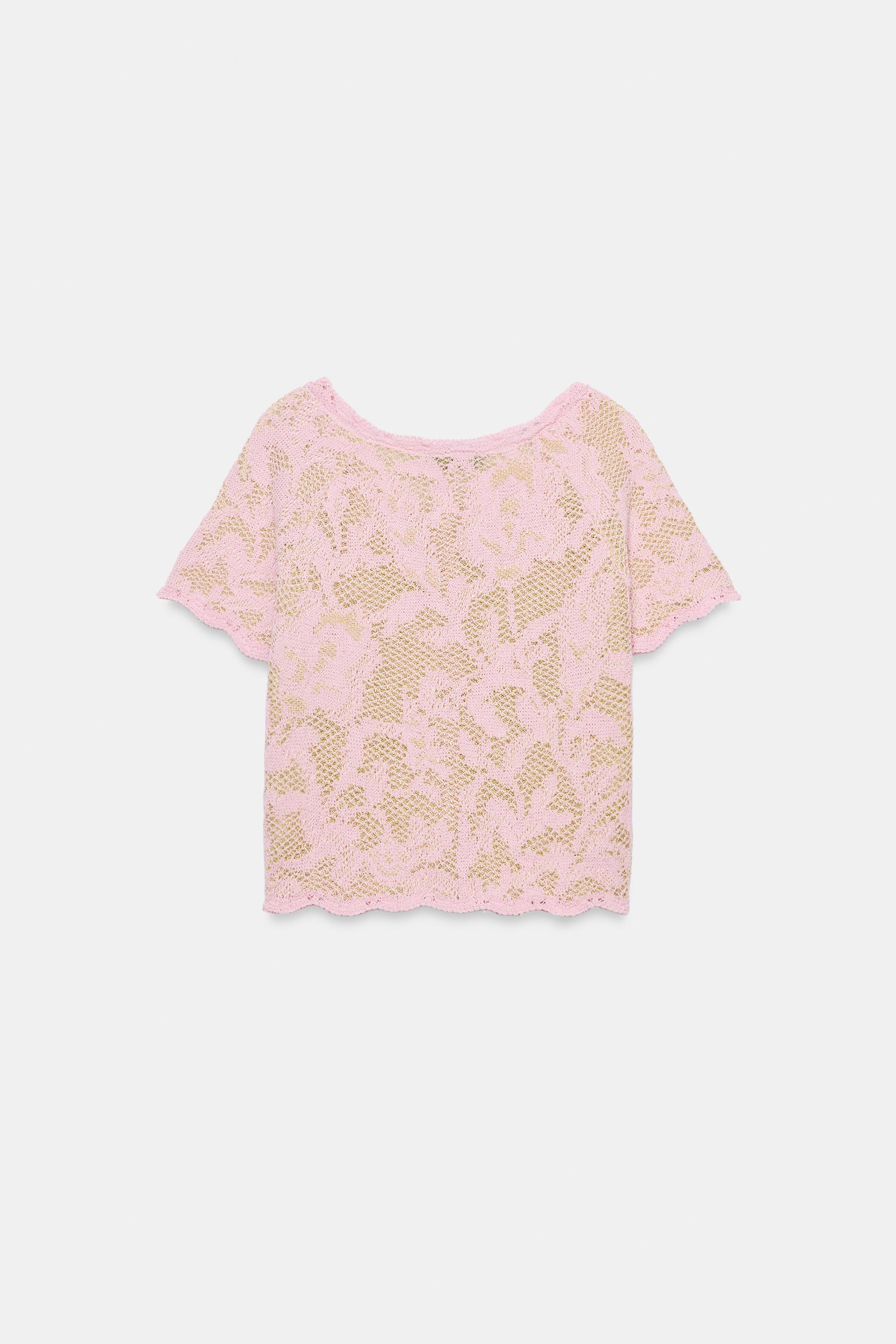 SHORT SLEEVE JACQUARD CARDIGAN - only one | ZARA Canada