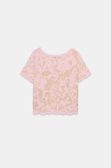 JACQUARD KNIT SHORT SLEEVE CARDIGAN - only one by Zara