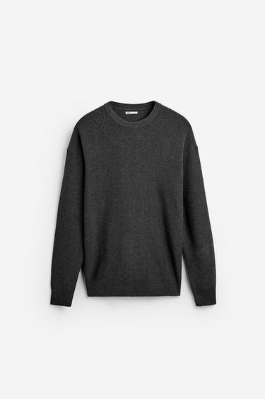 JERSEY BÁSICO PUNTO PERLADO - Gris antracita de Zara