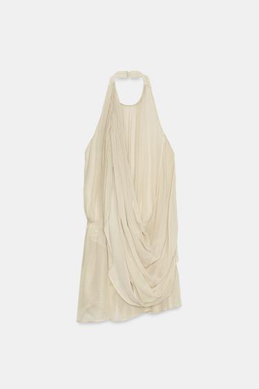 TOP DRAPÉ À POIS ZW COLLECTION - Marron / Écru de Zara - Image 7