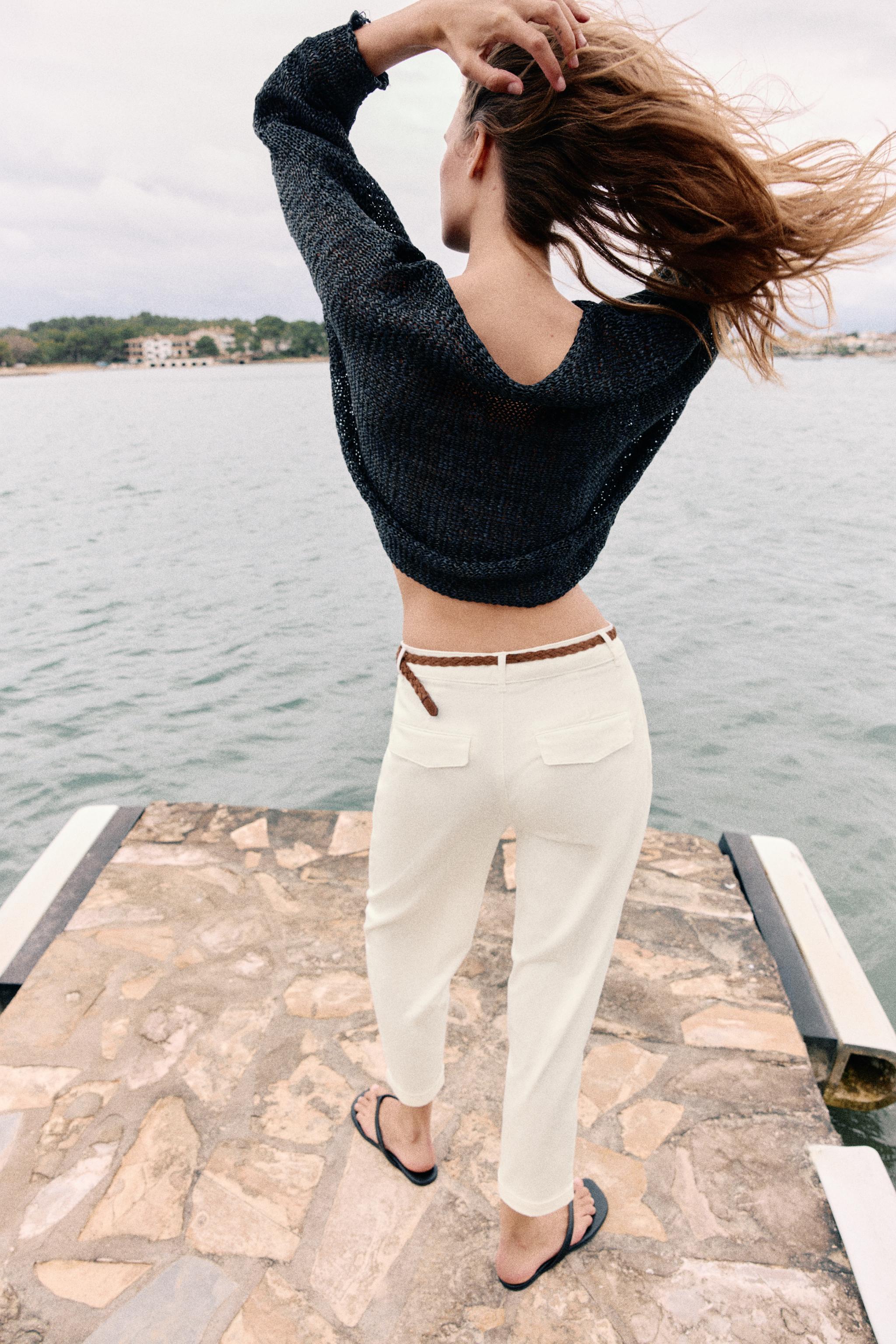 BRAIDED BELT CHINO PANTS
