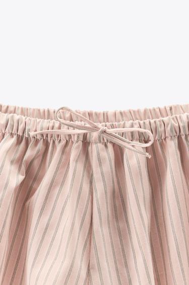 STRIPED CULOTTES SHORTS - Pink / White by Zara - Image 4