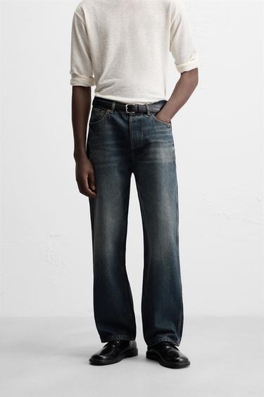 JEANS MED STRAIGHT LEG - RELAXED FIT - blå fra Zara