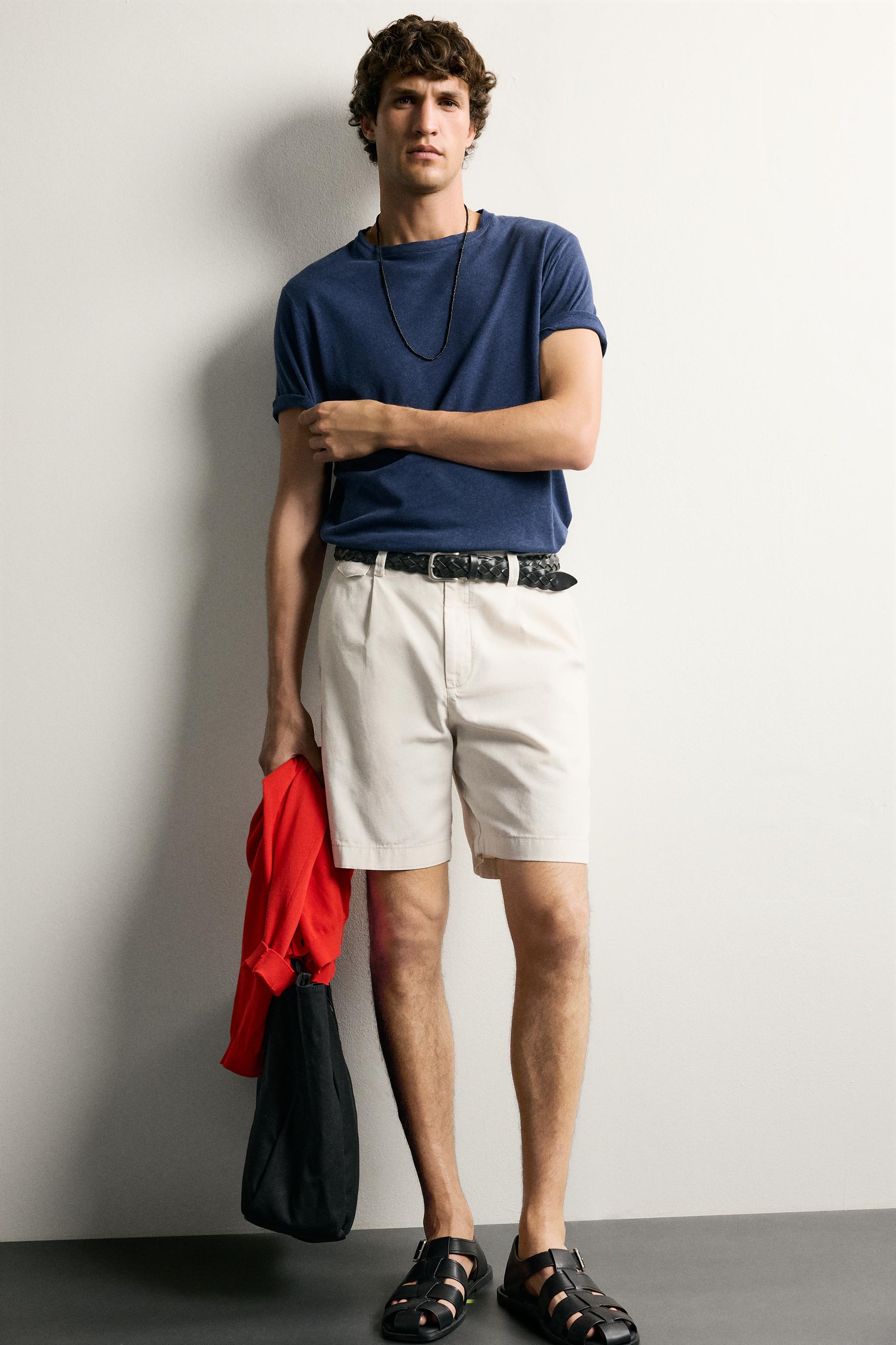 BERMUDA REGULAR FIT À PLIS