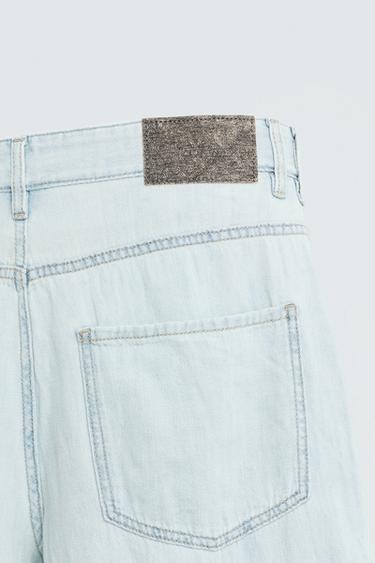 LIGHTWEIGHT LOOSE WIDE-LEG JEANS - Light blue by Zara - Image 8