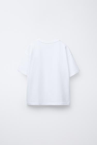 T-SHIRT UNI MEDIUM WEIGHT - blanc de Zara - Image 1