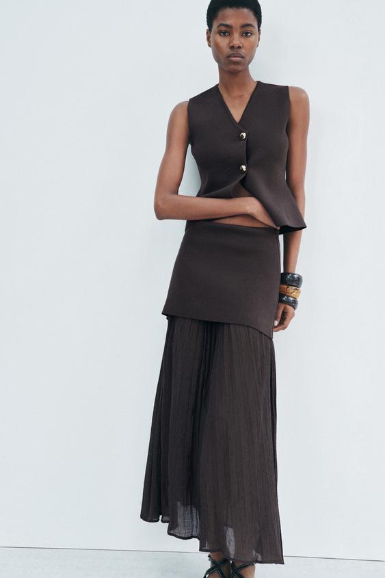 Zara Femme Jupes Zara Jupe Longue PlissÃ©e Jupes Plissées Pour