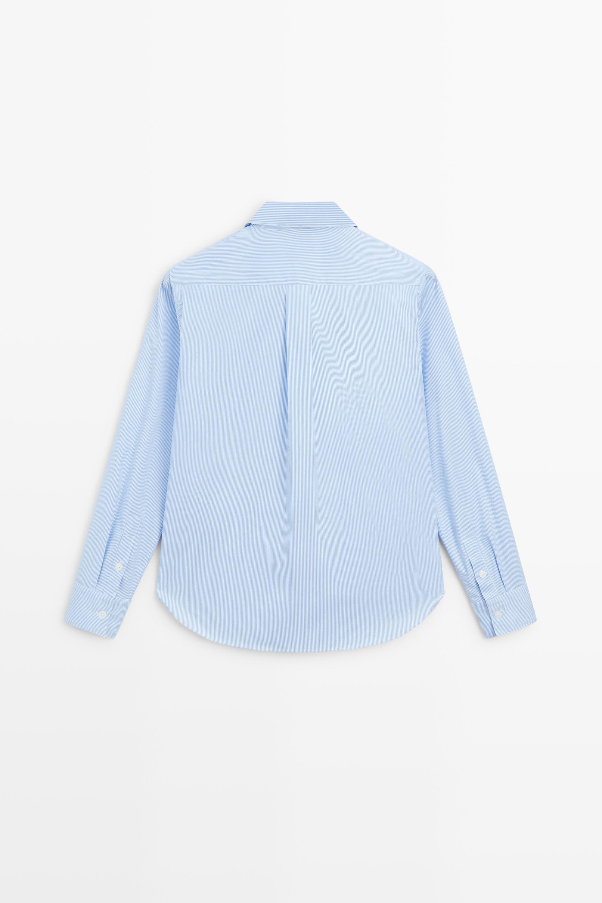 Striped stretch poplin shirt