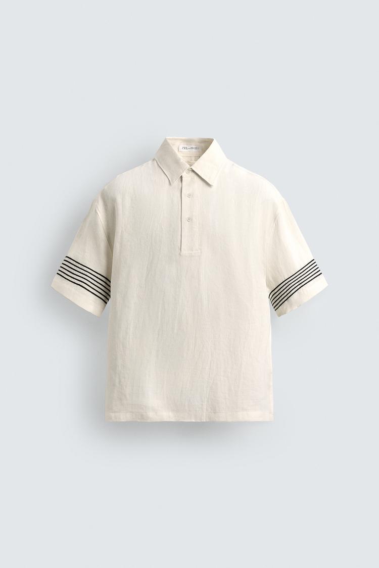 ZARA 100% LINEN POLO SHIRT