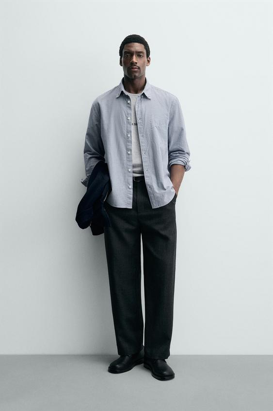 TEXTURED PLAID SHIRT