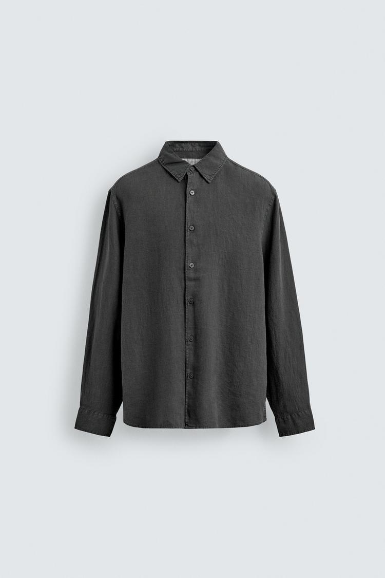 ZARA 100% LINEN REGULAR FIT SHIRT