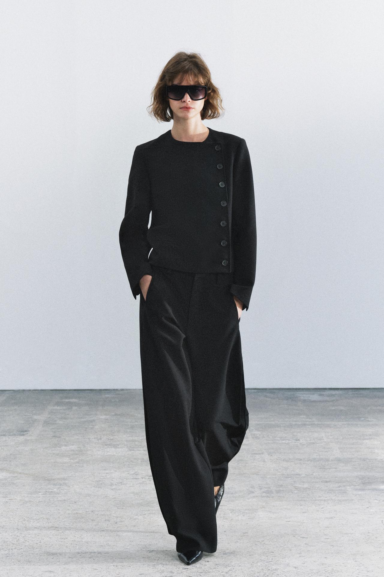ZW COLLECTION SIDE LAPEL BLAZER — Black