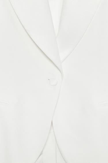 BLAZER SMOKING AVEC LIN ZW COLLECTION - Blanc de Zara - Image 6