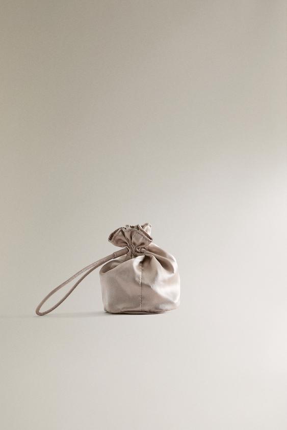 SILK BUCKET BAG - Ecru White by Zara - Image 0
