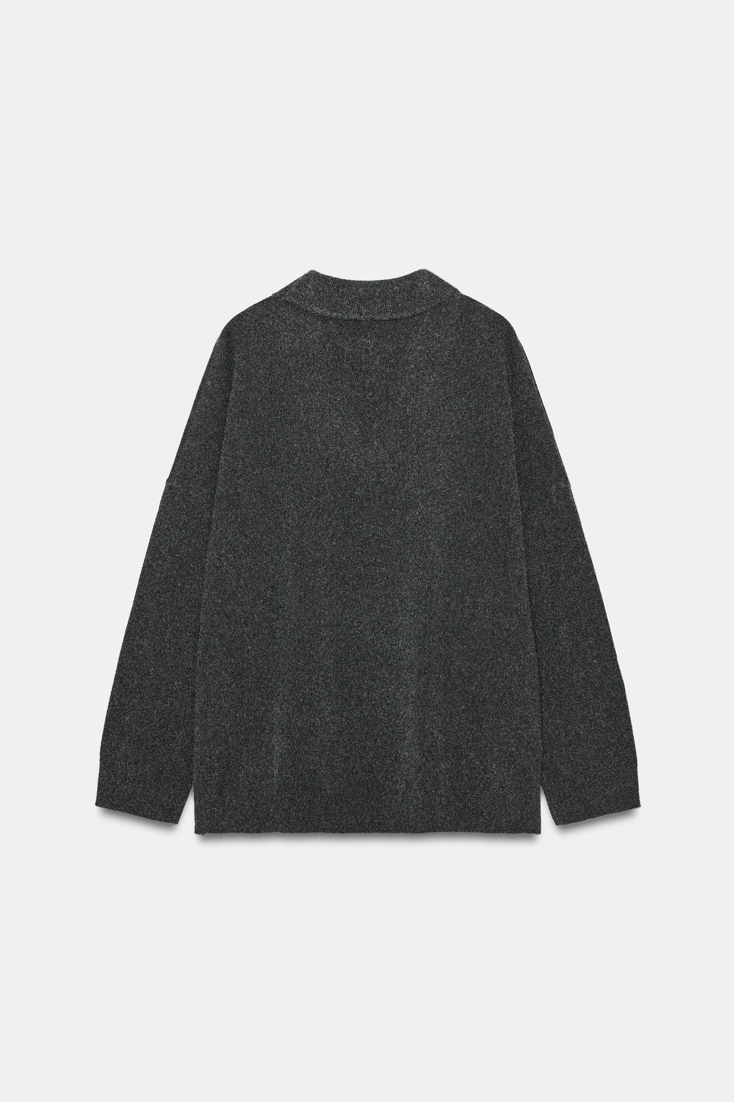 Женский свитер Zara Oversized Knit, цвет: Серый — фото 7