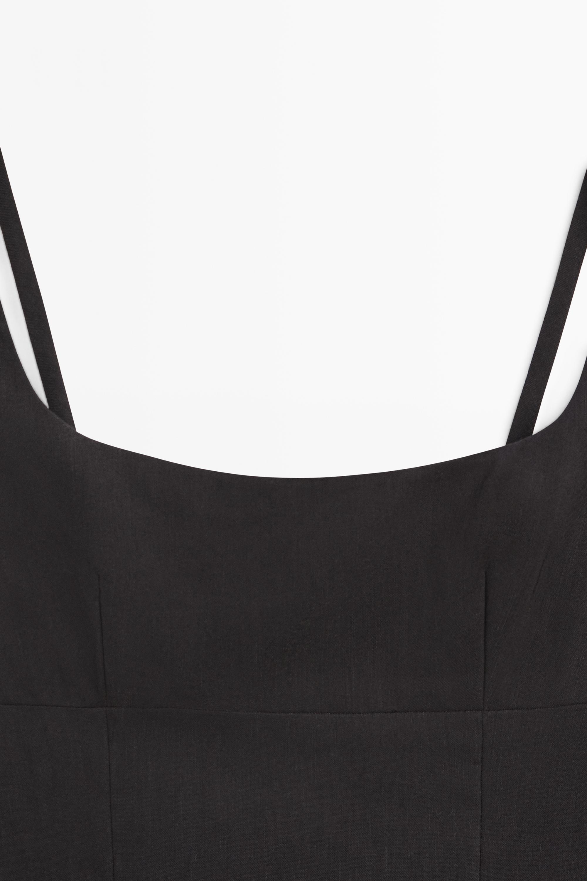 Robe midi bretelles lin