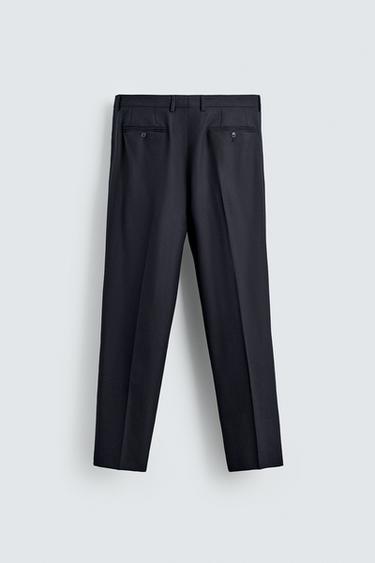 PANTALON DE COSTUME PIED-DE-POULE - Bleu marine de Zara - Image 5