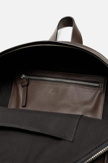 LEATHER BACKPACK - Brown by Zara