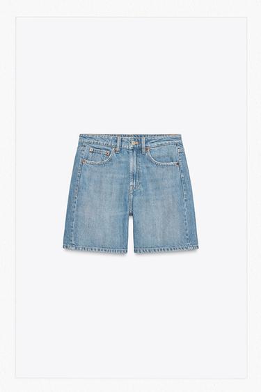 TRF MID-RISE DENIM BERMUDA SHORTS - Indigo by Zara