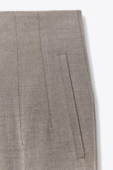 PANTALON TAILLE HAUTE - Marron clair de Zara - Image 8