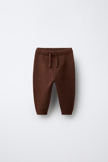 PANTALÓN PUNTO JOGGER PATITO BORDADO - Marrón de Zara - Imagen 0