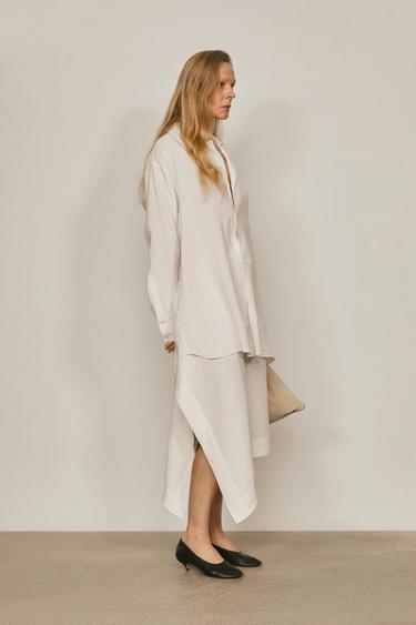 Zara Flowing linen blend shirt - LIMITED EDITION - White