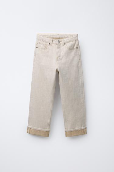 JEAN AMPLE - Écru de Zara