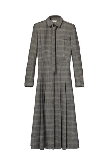 PLAID DRESS WITH TIE