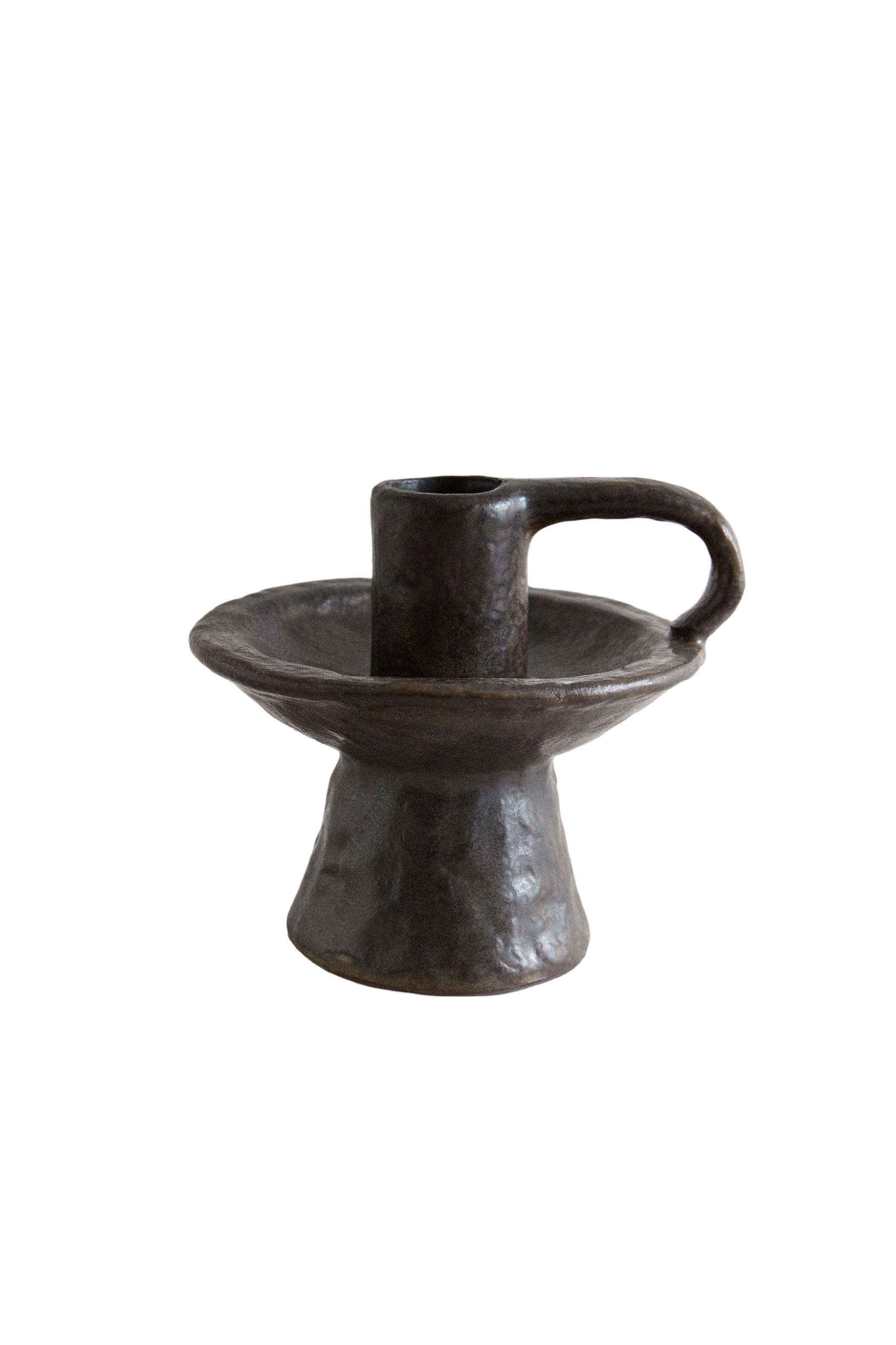 STONEWARE CANDLEHOLDER - Brown | ZARA United States