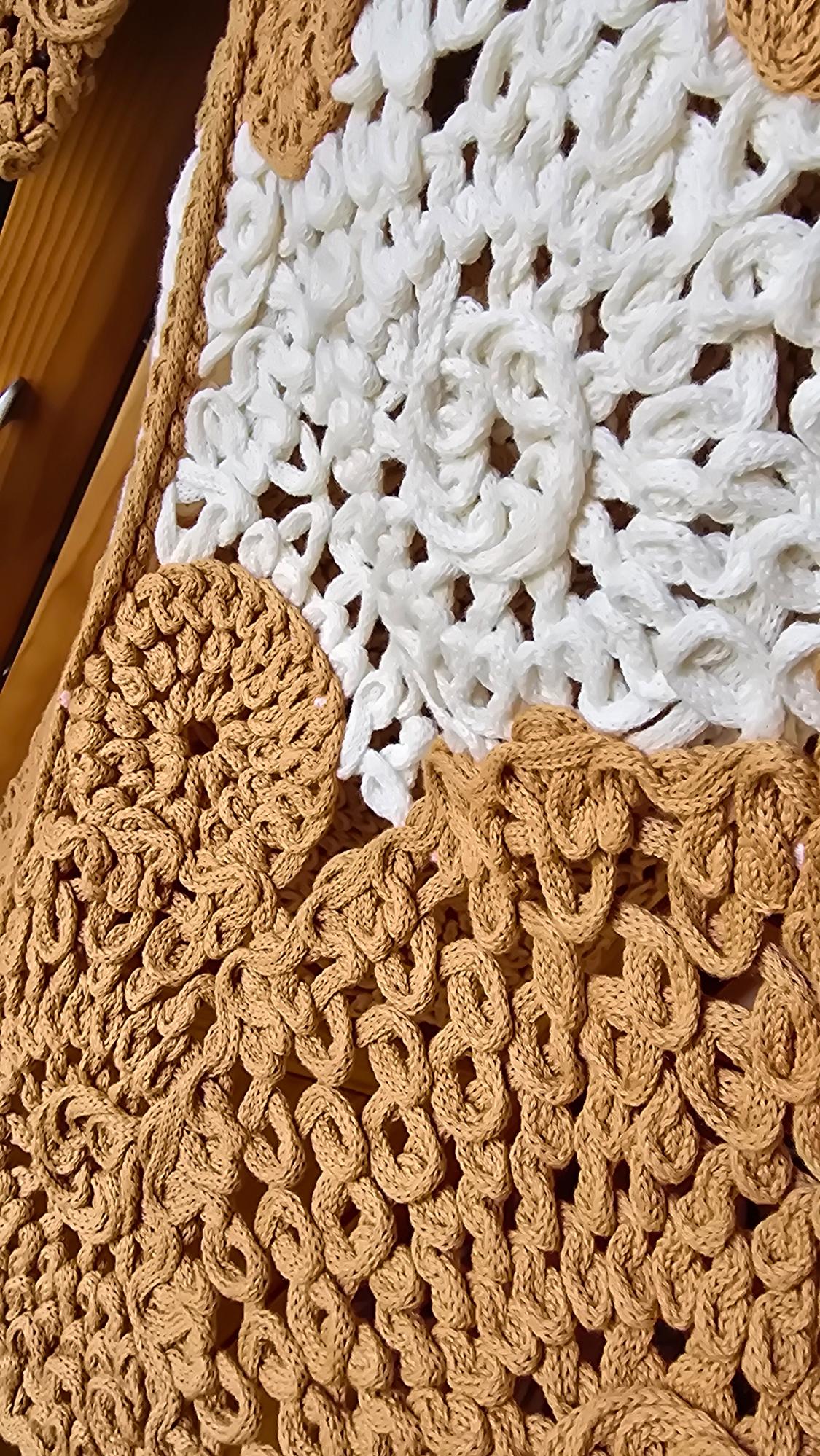 CROCHET KNIT DOUBLE-BREASTED COAT - Image 4
