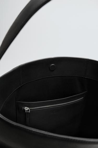 SAC SHOPPER EN CUIR - Noir de Zara - Image 6