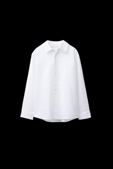 LINEN BLEND SHIRT - White by Zara