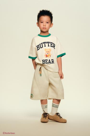 STRETCH STRAIGHT CHARM BUTTERBEAR © BERMUDA SHORTS - Ecru by Zara