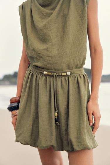 PUFF MINI SKIRT - Dark khaki by Zara - Image 5