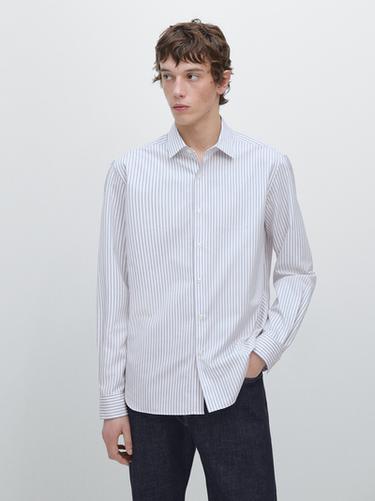 Zara Regular fit striped shirt - Light blue