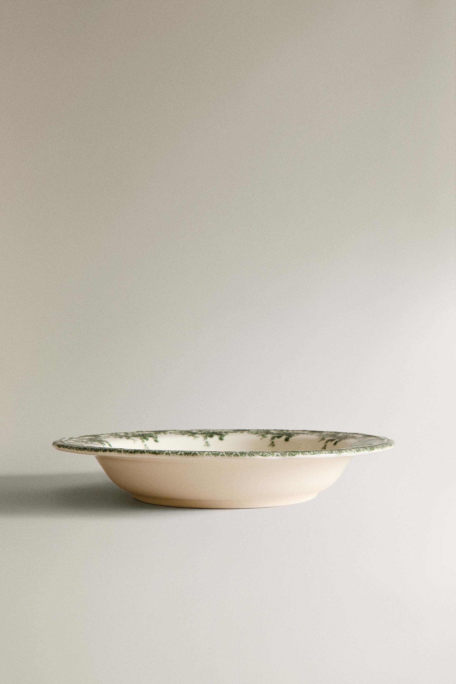 FLORAL EARTHENWARE SOUP PLATE