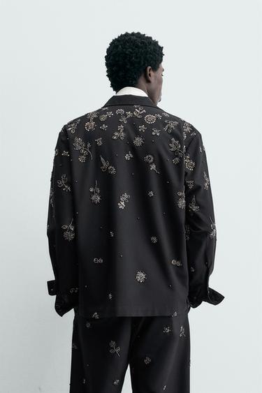 FLOWING SHIRT WITH SEQUINS - Dark navy by Zara - Image 2