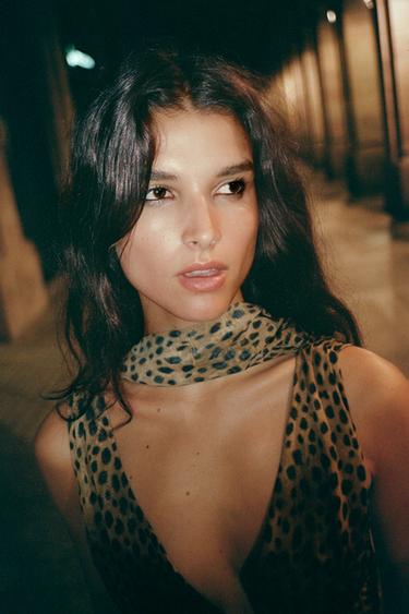 ANIMAL PRINT FOULARD DRESS - Leopard by Zara - Image 3