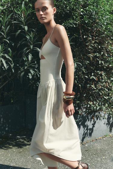 ROBE CUT OUT BIMATIÈRE - Écru de Zara - Image 2