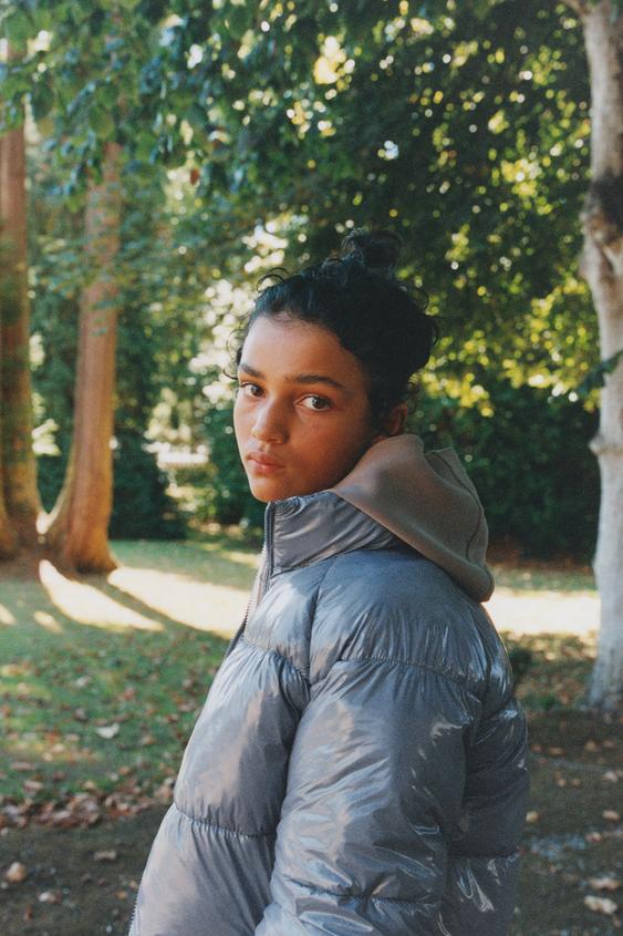 SHINY PUFFER JACKET - Blue / Grey by Zara - Image 0