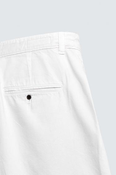 PLEATED RELAXED FIT BERMUDA SHORTS - Ecru by Zara - Image 9