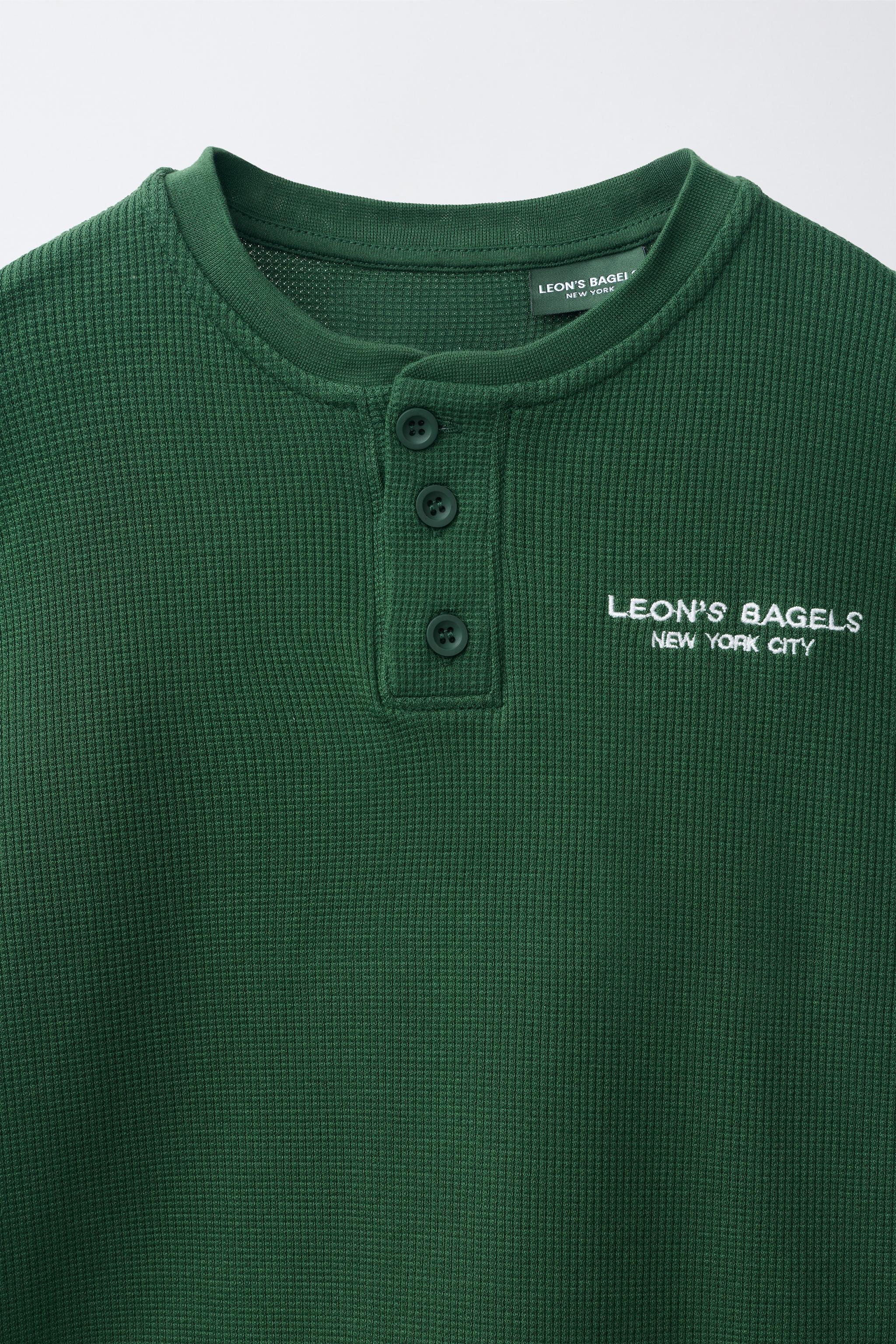 LEON'S BAGELS ® EMBROIDERED WAFFLE T-SHIRT