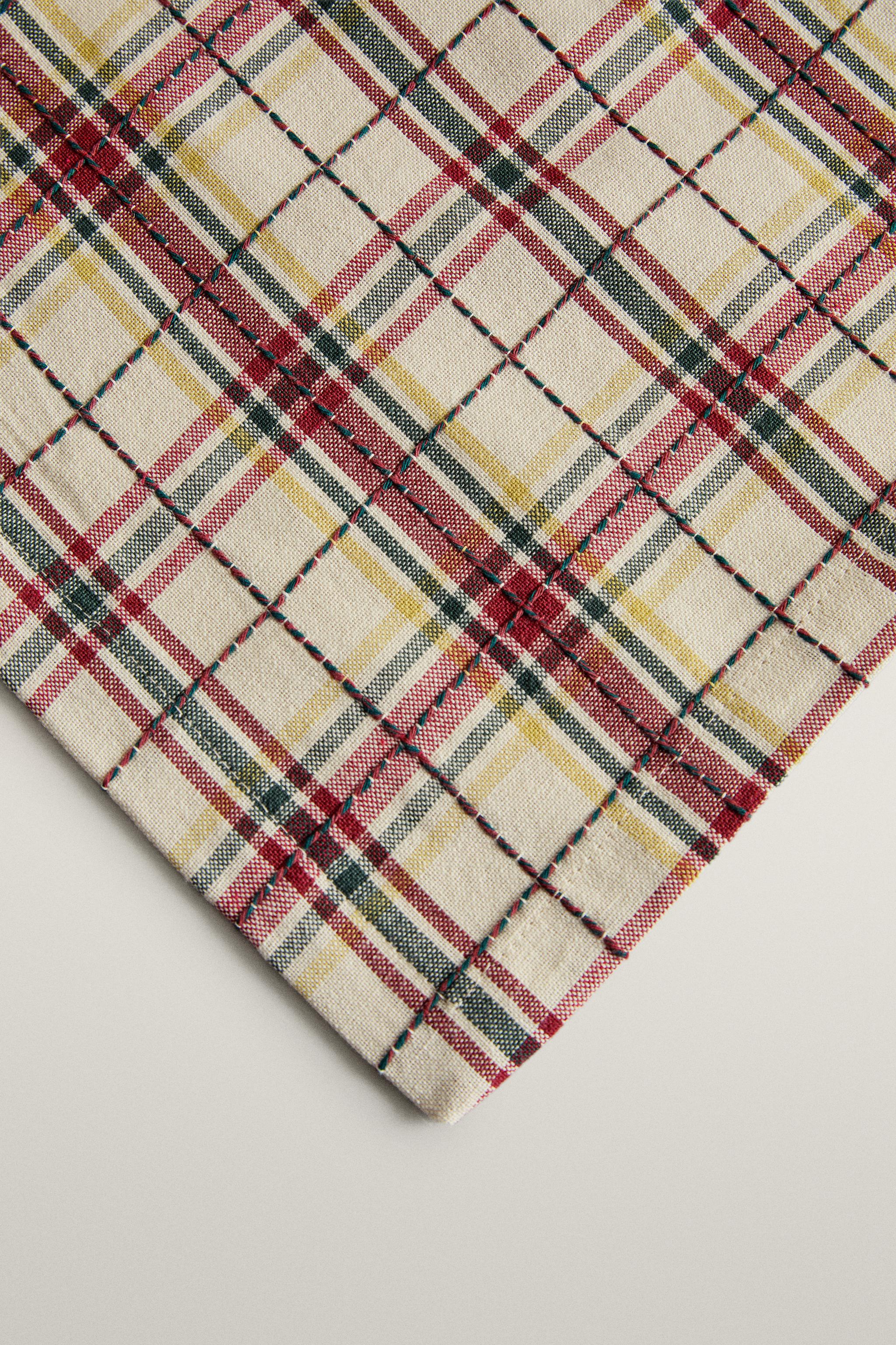 CHRISTMAS CHECK COTTON TABLECLOTH