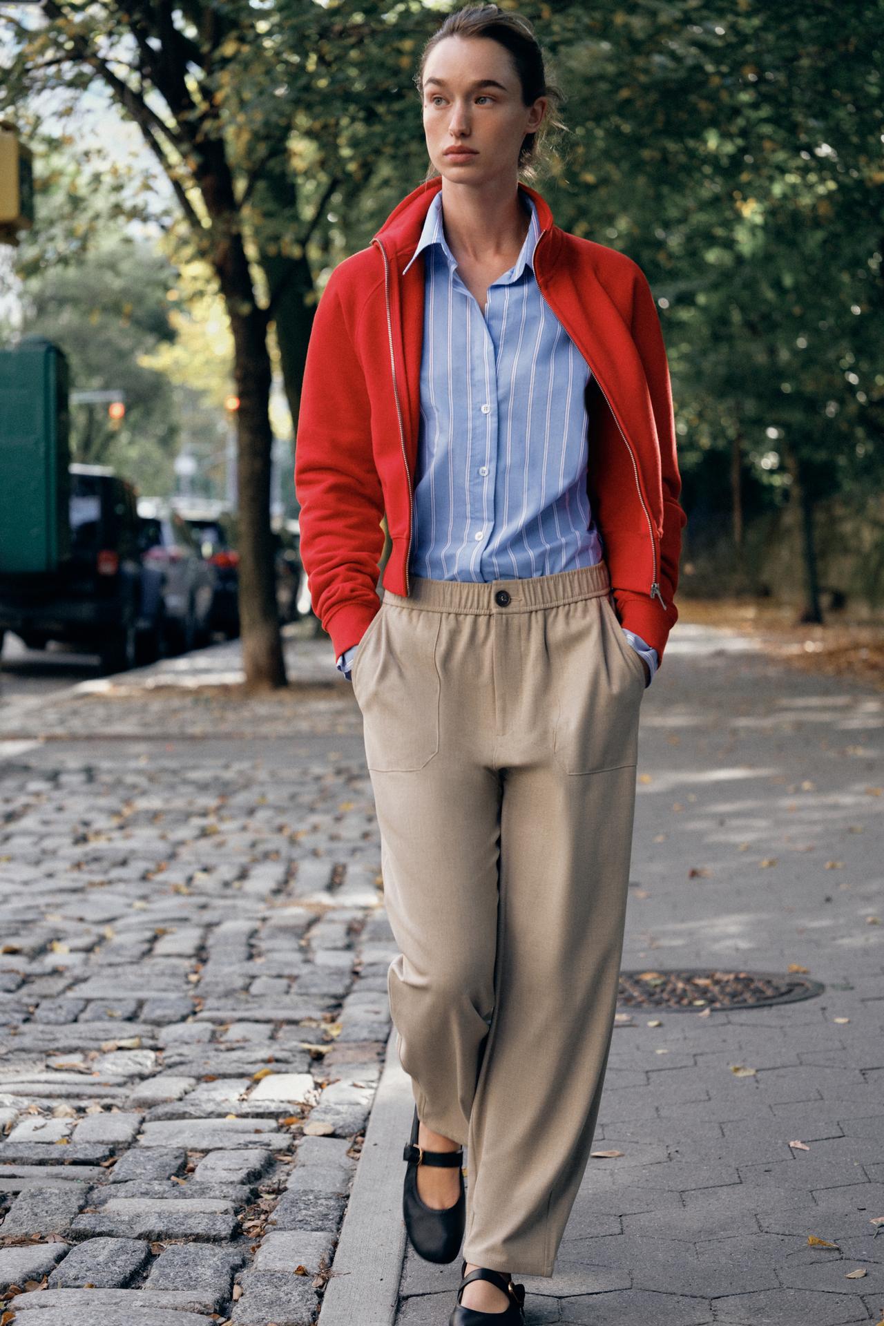 ELASTIC-WAIST PANTS — Sand / Marl
