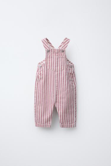 SALOPETTE SERGE RAYURES - Rose de Zara