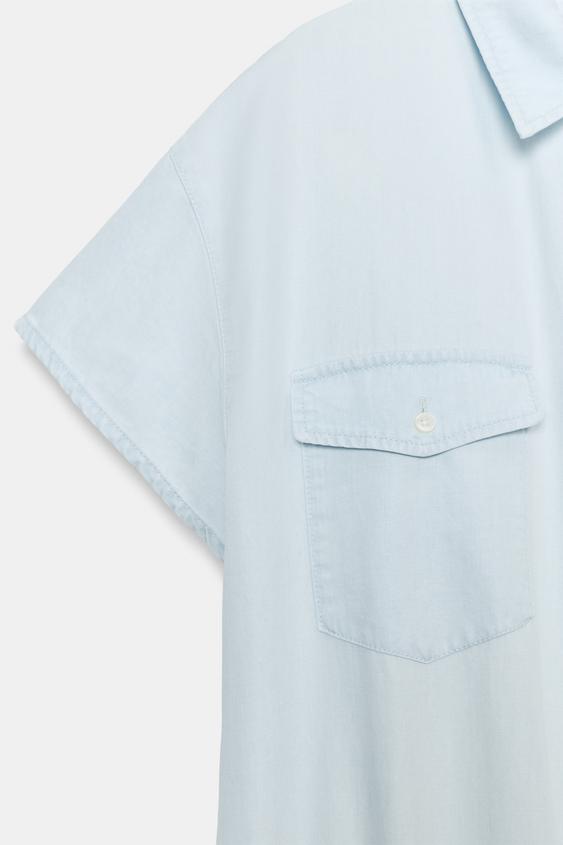 COMBI-SHORT FLUIDE À POCHES - Bleu clair de Zara - Image 8