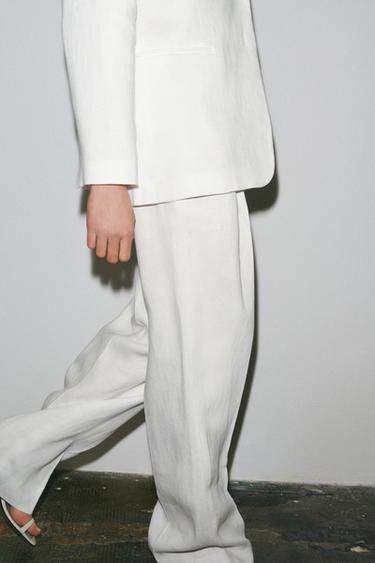 PANTALON MÉLANGE LIN ZW COLLECTION - Blanc de Zara - Image 3