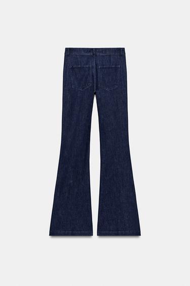 Z1975 FLARE TROUSERS WITH SEAM DETAIL - Indigo by Zara - Image 7