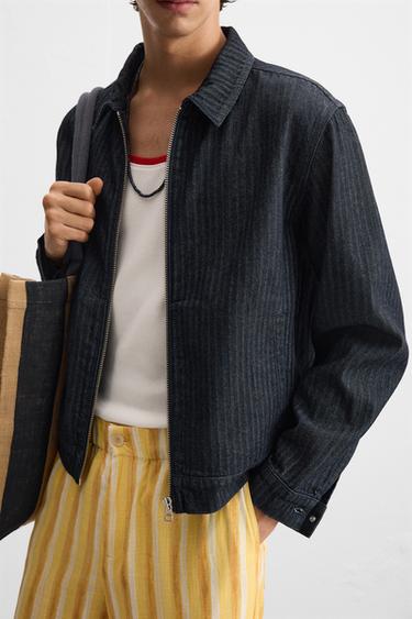 CAÇADORA DENIM ESPIGA - Blau de Zara